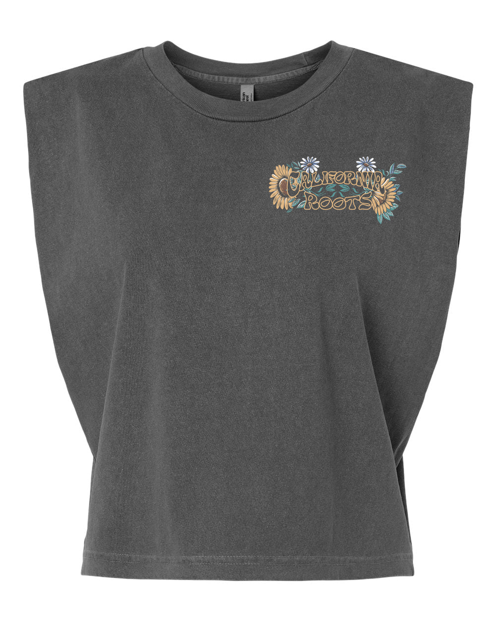 Cali Roots Women’s '25 Floral Lion Muscle Tank (Vintage Black)