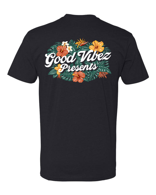 Good Vibez Hawaiian Floral Tee (Black)