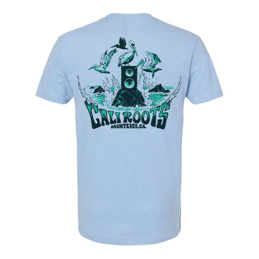 Cali Roots Pelicans Tee (Heather Light Blue)