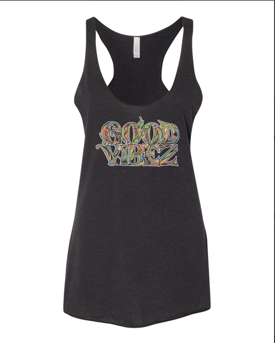 Good Vibez Women’s Elephant Tank (Heather Black)
