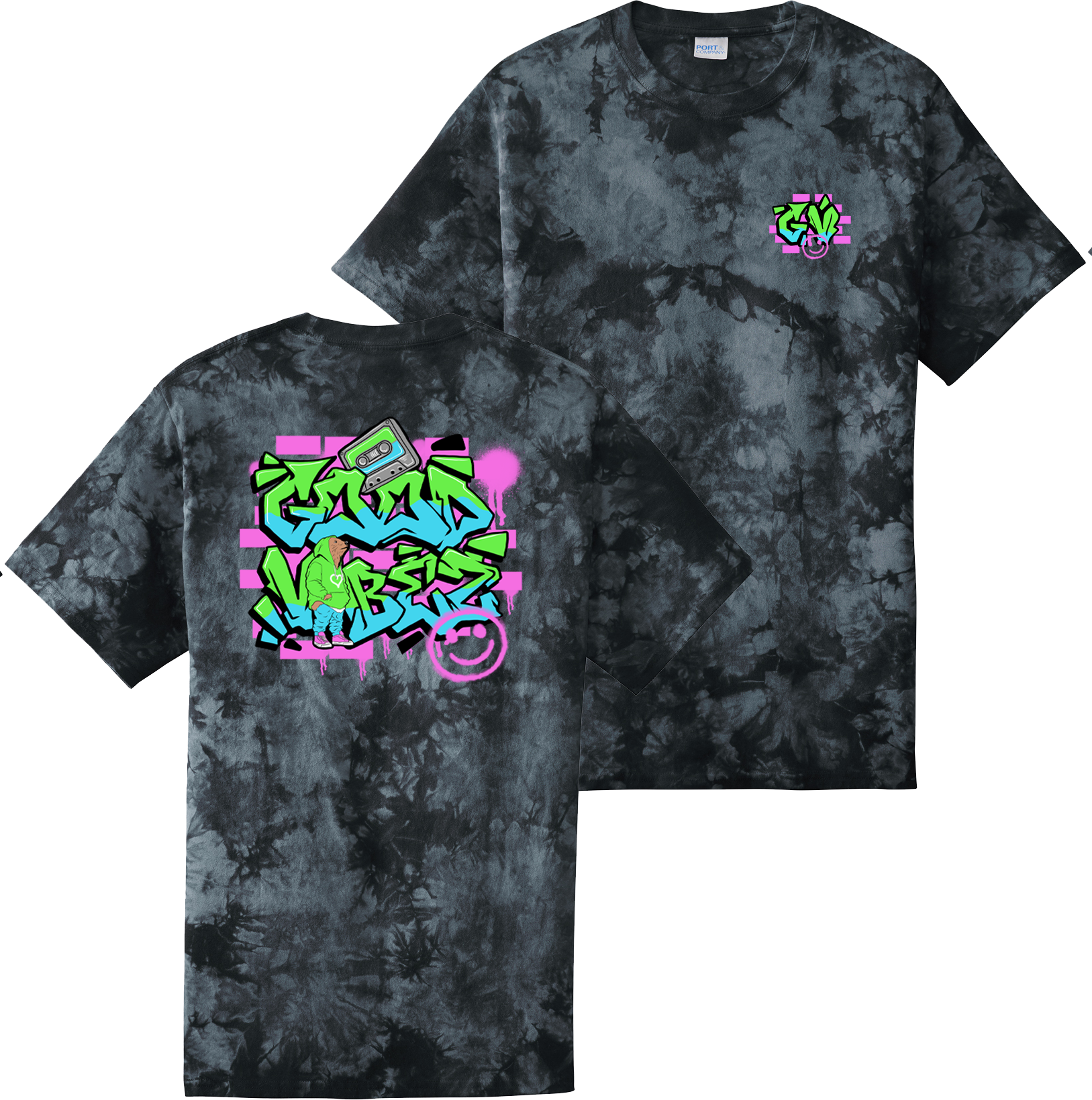 Good Vibes Graffiti Tee (Black Tie Dye) – Good Vibez Unlimited