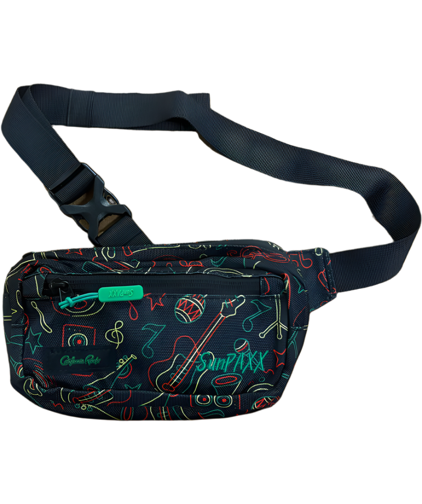 Cali Roots X SunPAXX Fanny Pack (Black with Rasta Patterns)