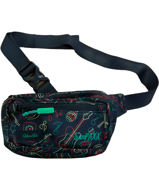 Cali Roots X SunPAXX Fanny Pack (Black with Rasta Patterns)