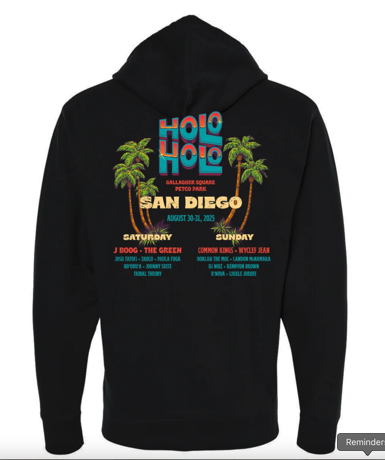 Holo Holo San Diego '25 Line Up Zip Hoodie (Black)