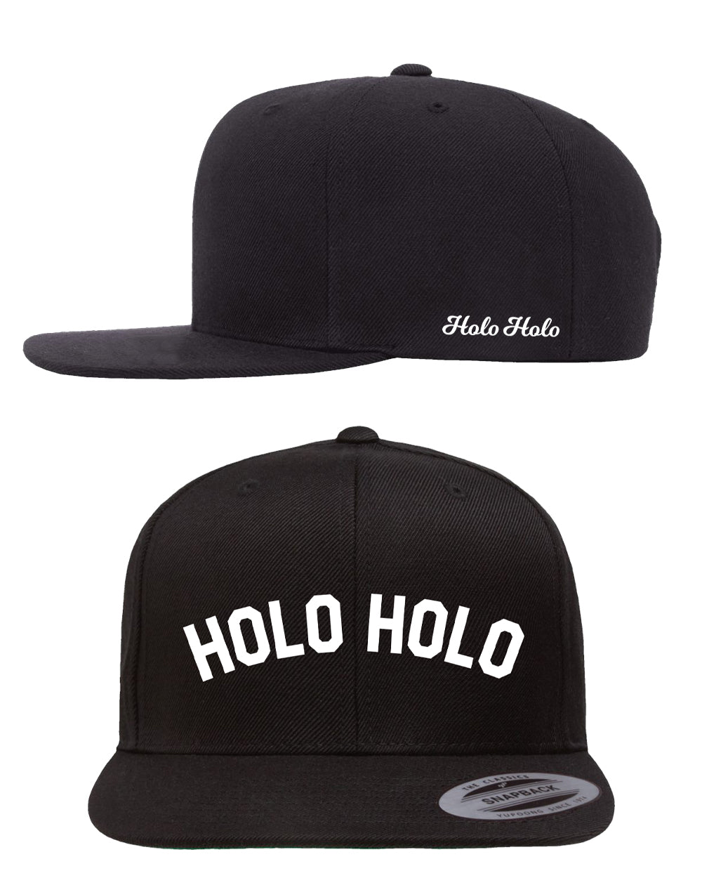 Holo Holo Puff Embroidery Snapback Hat