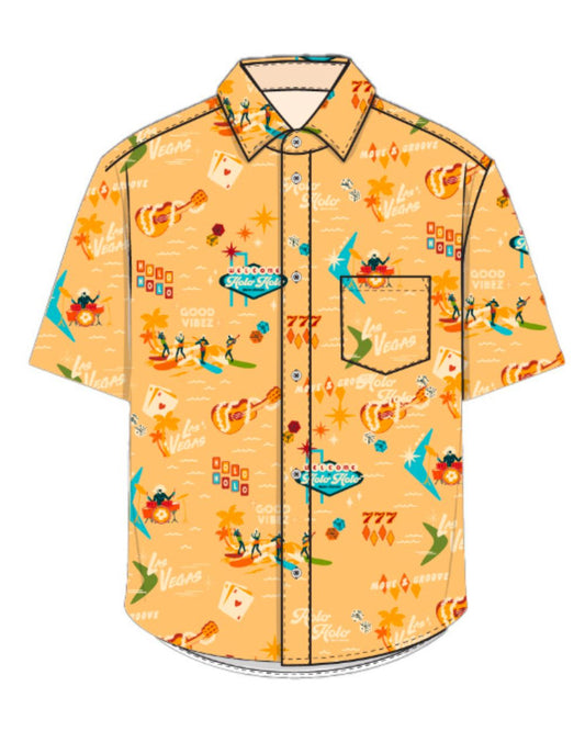 Holo Holo Hawaiian Button-Up Shirt (Peach)