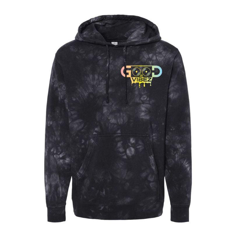 Good Vibez DJ Tie Dye Pullover Hoodie (Dark Blue)