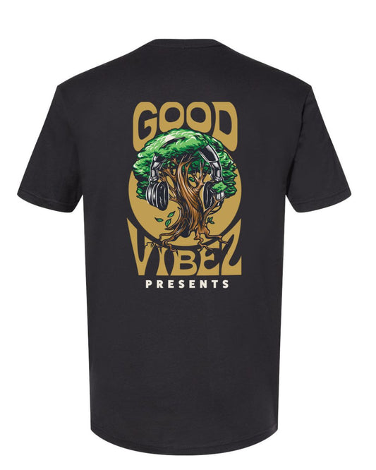 Good Vibez Headphone Tree Tee (Vintage Black)
