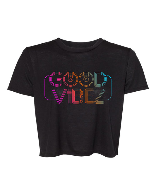 Good Vibez Women’s DJ Crop Tee (Black)