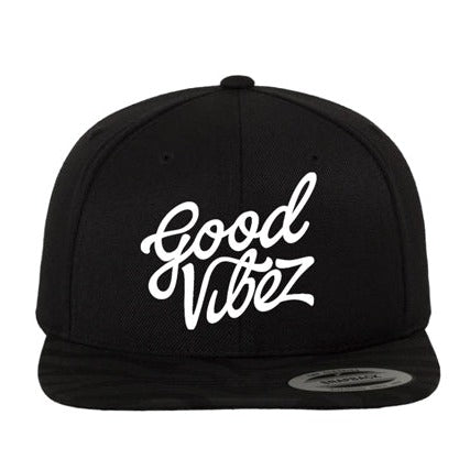 Good Vibez Script Embroidered Snapback (Black)