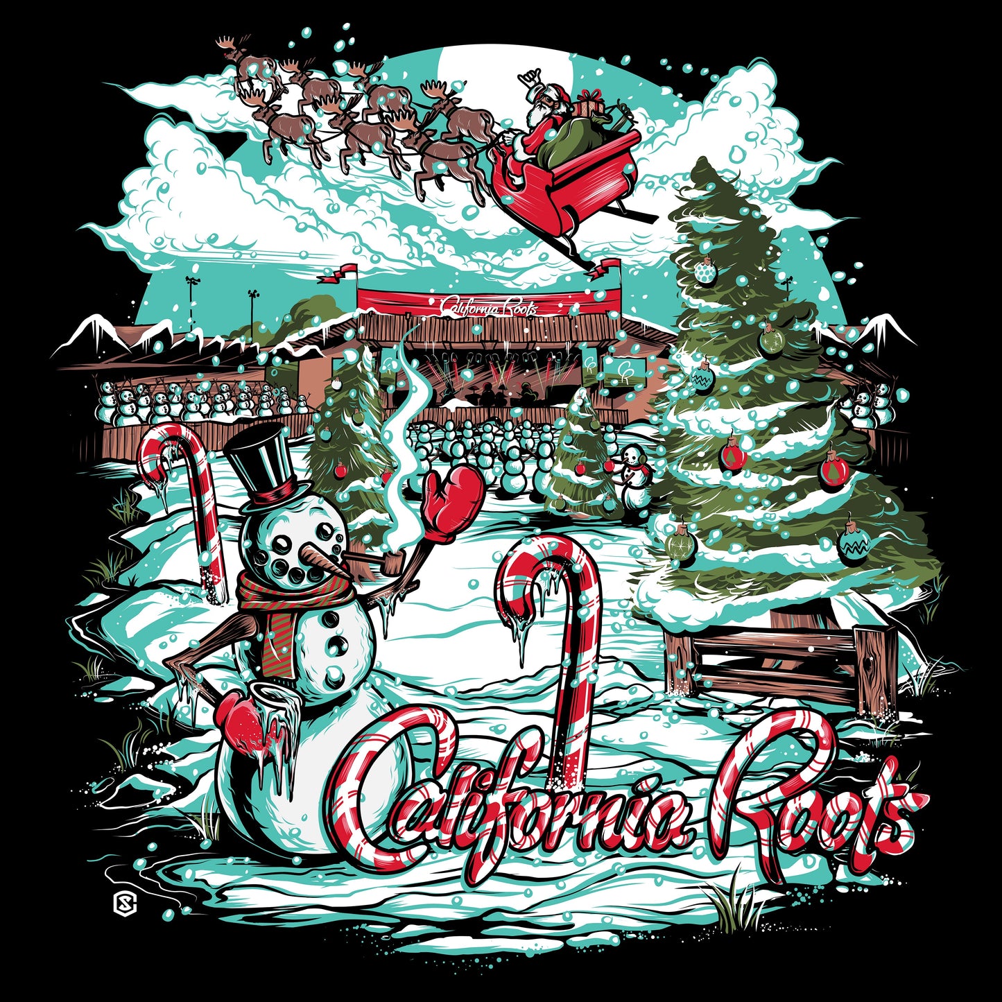 Cali Roots "Holiday at the Bowl" Sweater (Black)