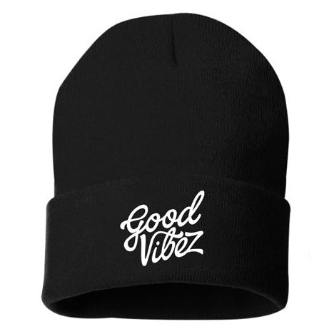 Good Vibez Embroidered Beanie (Black)