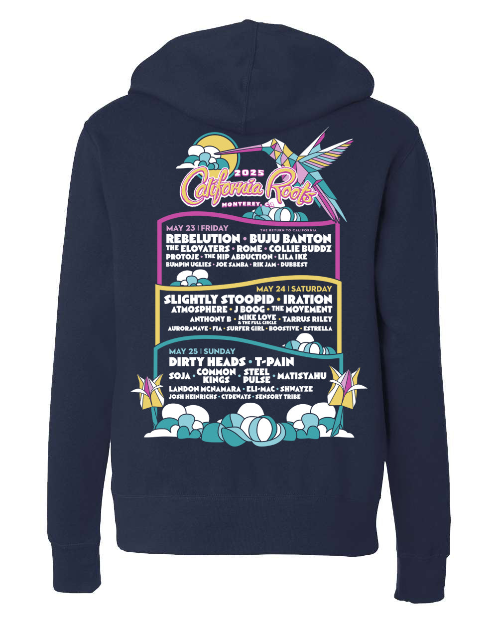 Cali Roots '25 Line-Up Zip Hoodie (Navy) [LARGE AND XL ONLY]
