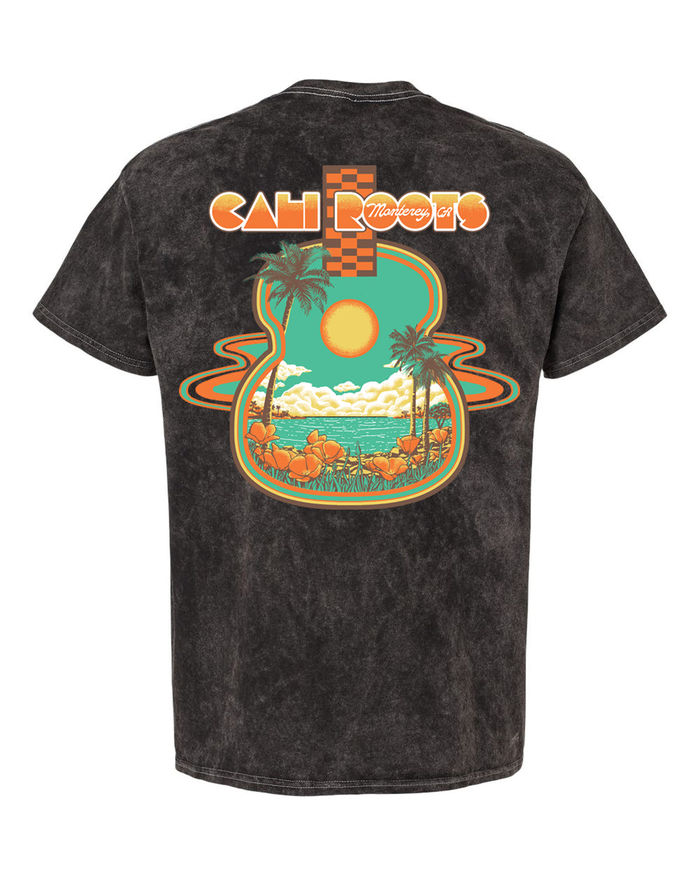 Cali Roots Retro Guitar Tee (Mineral Wash) – Good Vibez Unlimited