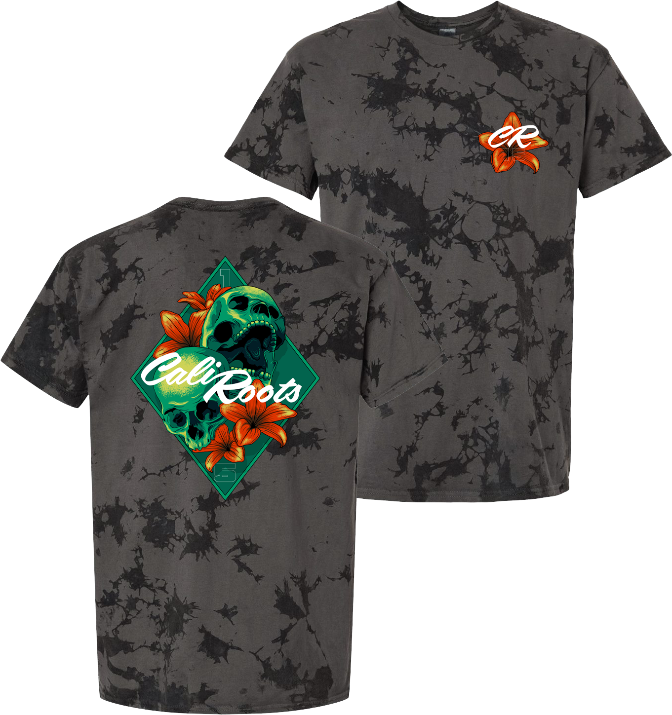 15 Year Skull Tee (Black Tie Dye)