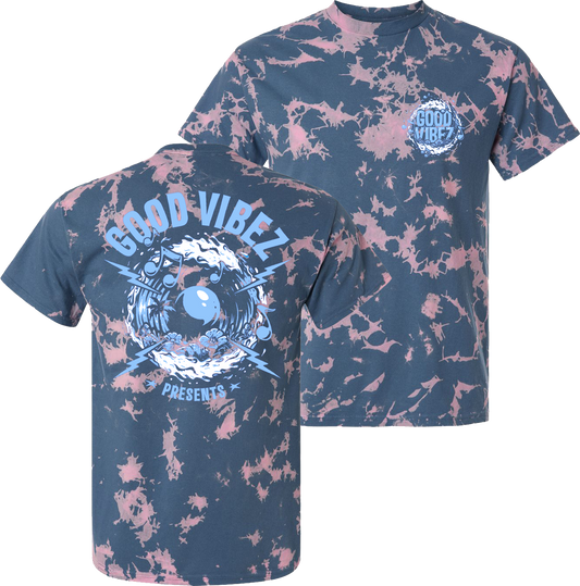 Good Vibez Soundwave Tie Dye Tee (Blue/Pink)