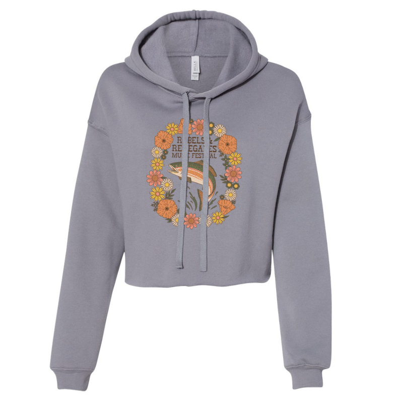 R&R Floral Steelhead Crop Hoodie