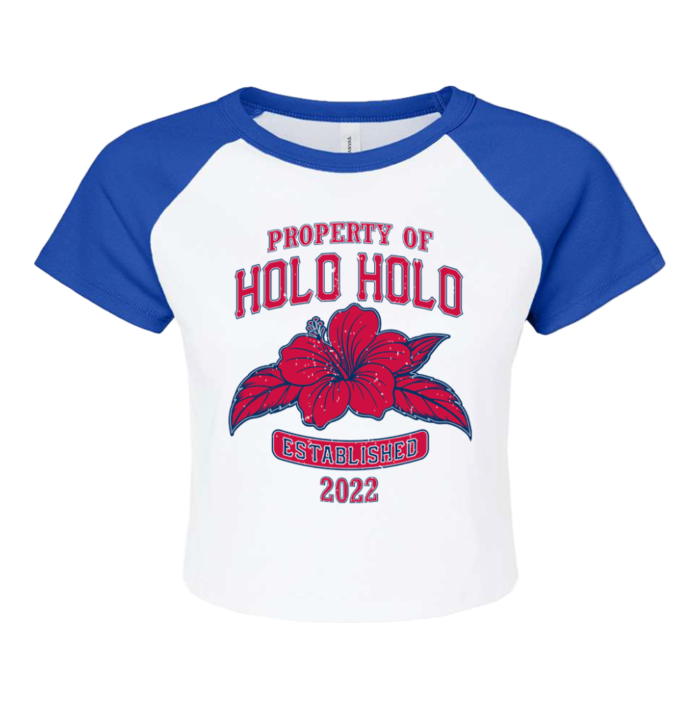 Holo Holo Women's Property Of Crop Raglan (Blue/White)