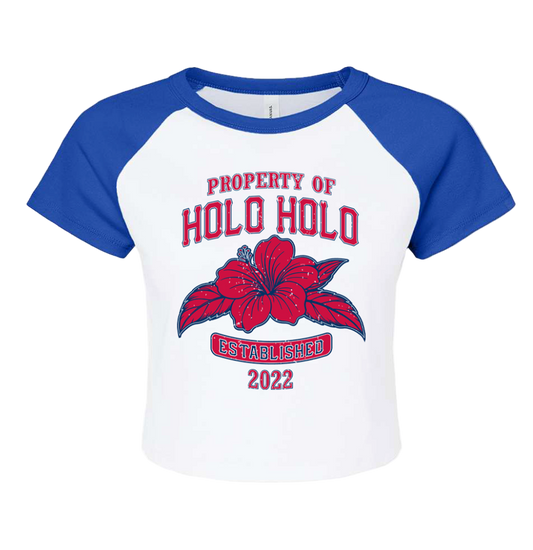 Holo Holo Women's Property Of Crop Raglan (Blue/White)