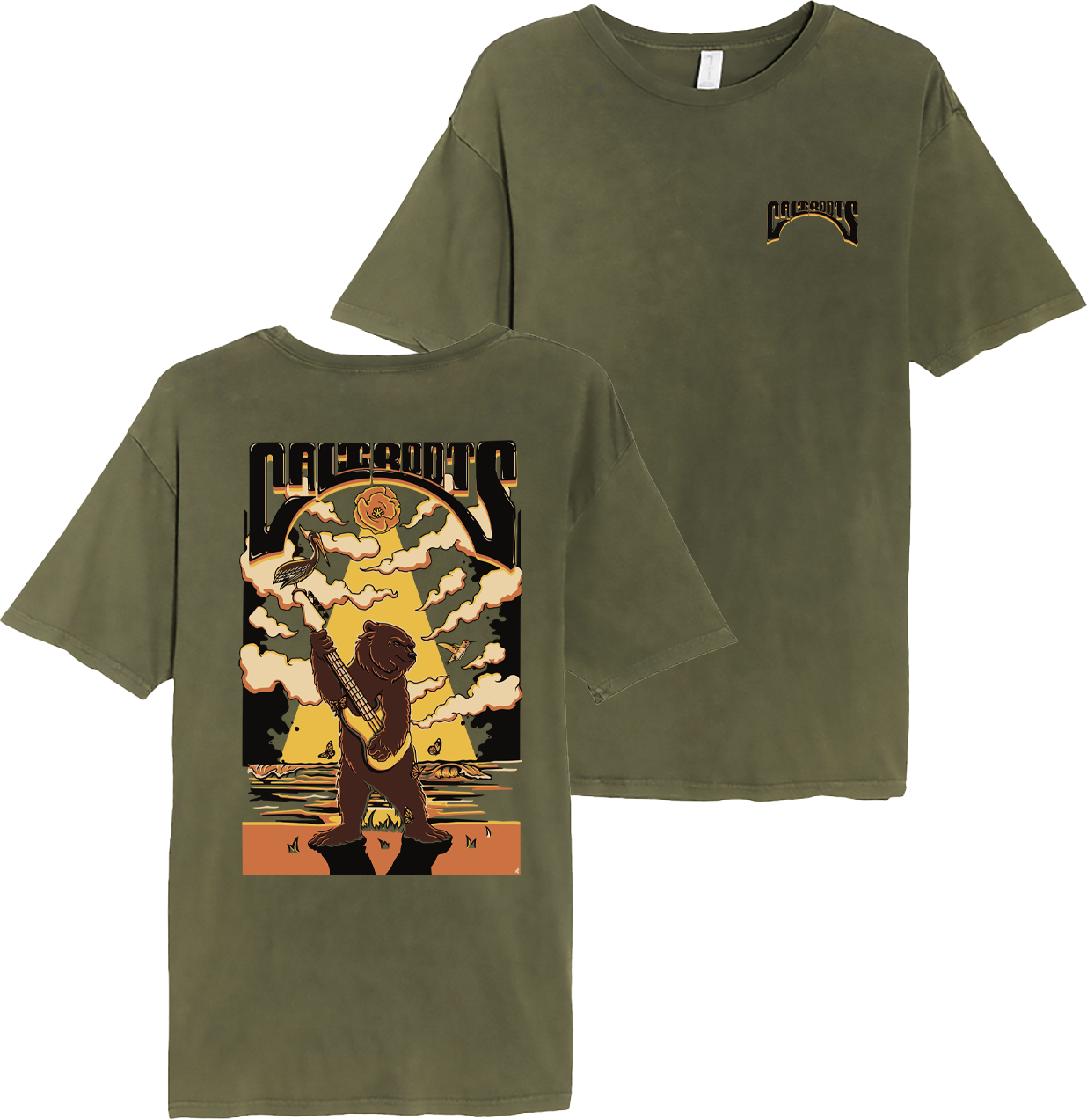 Bass Bear Tee (Vintage Olive)