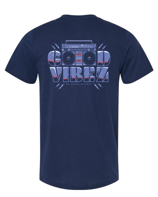 Good Vibez Boombox Tee (Heather Navy)