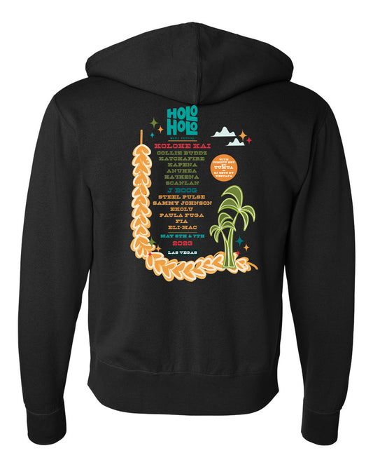 Holo Holo Vegas 23' Line Up Zip Hoodie (Black)