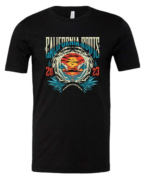 Cali Roots 2023 Ocean Tee (Heather Black)